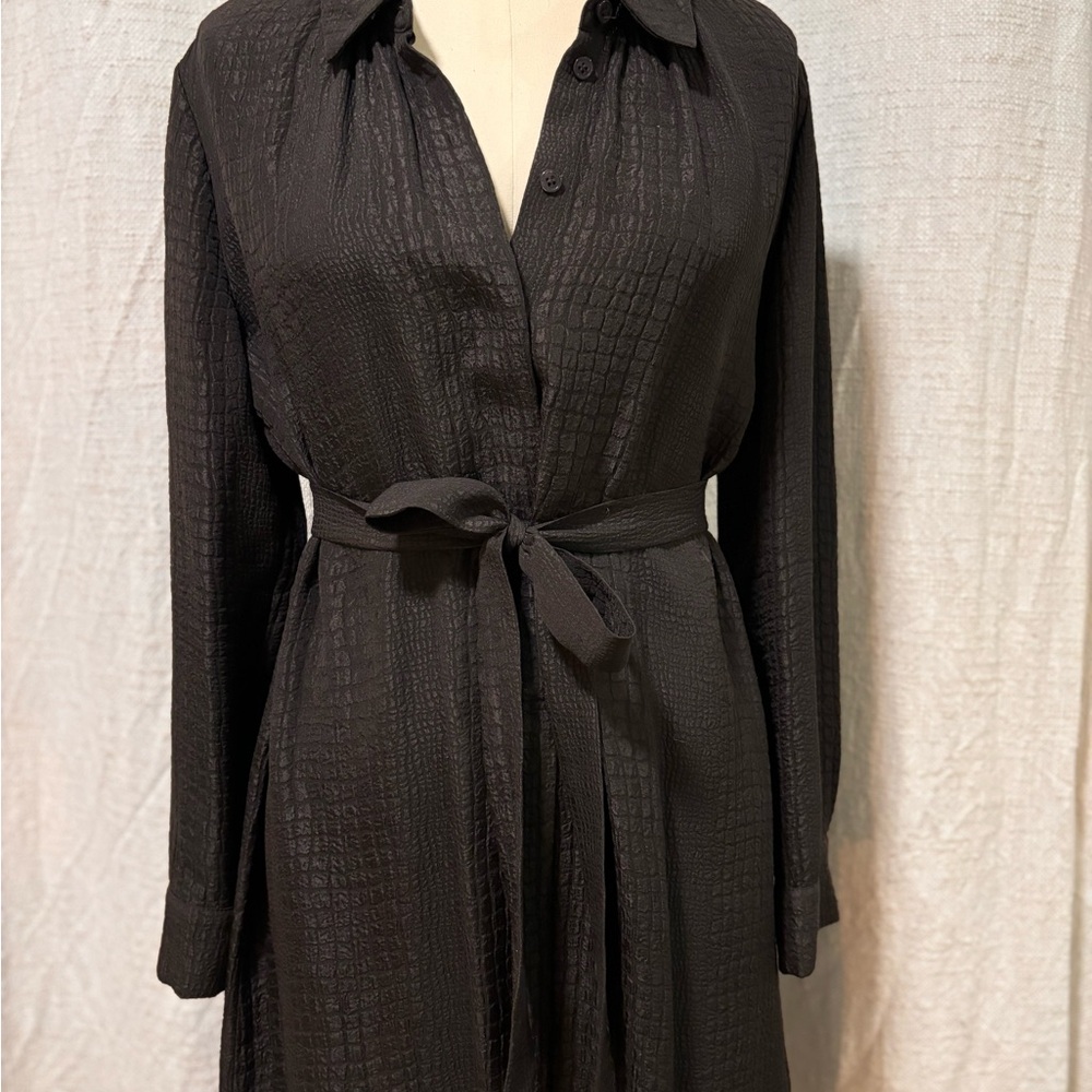 Elegant Brown Textured Dress